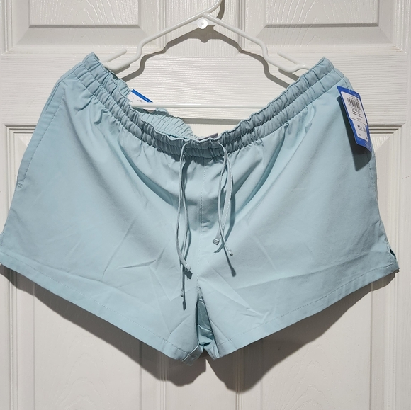 Columbia Women's NWT Light Aqua Drawstring Athletic Shorts Size Large - Picture 2 of 8
